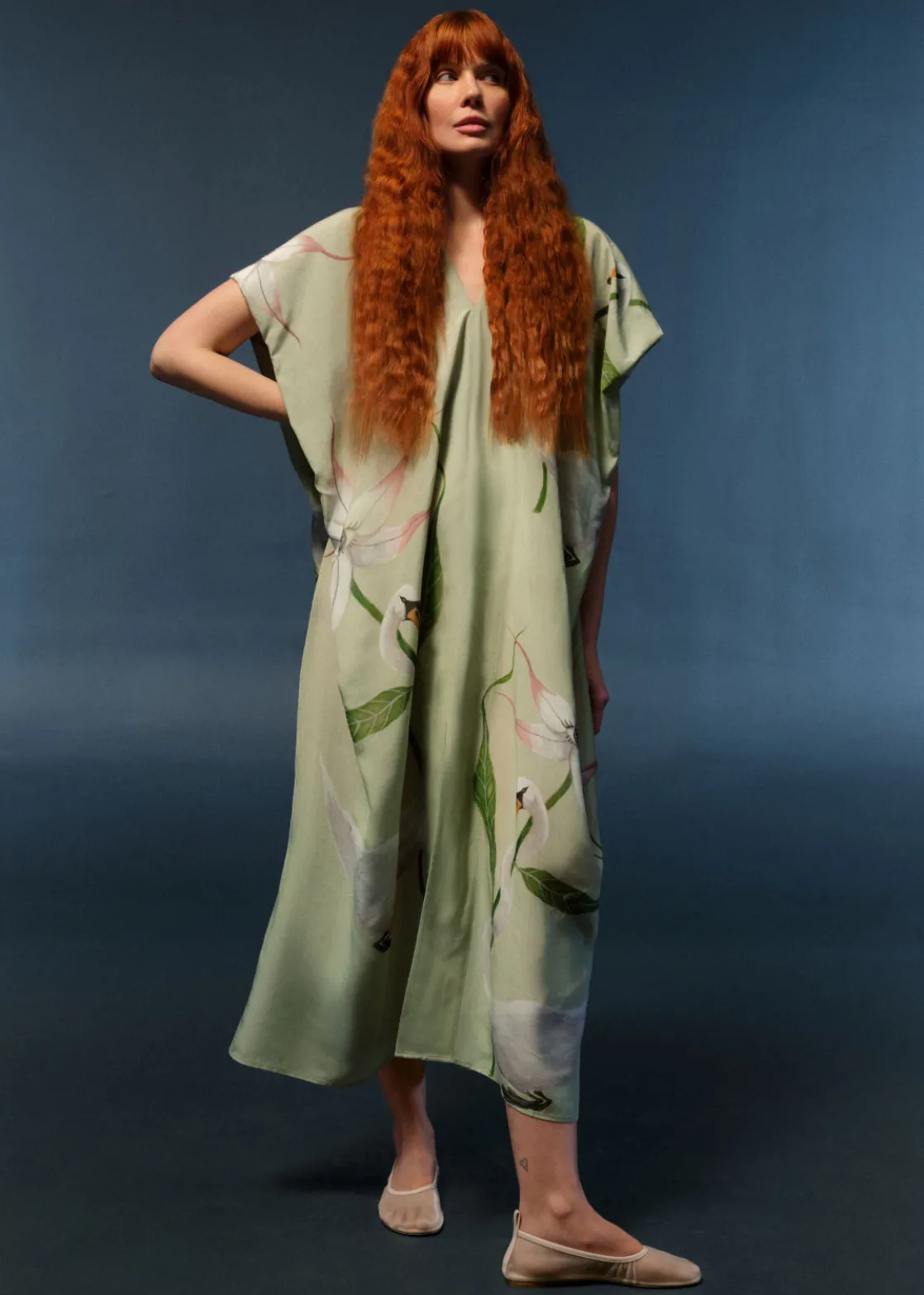 Printed Relaxed Midi Dress