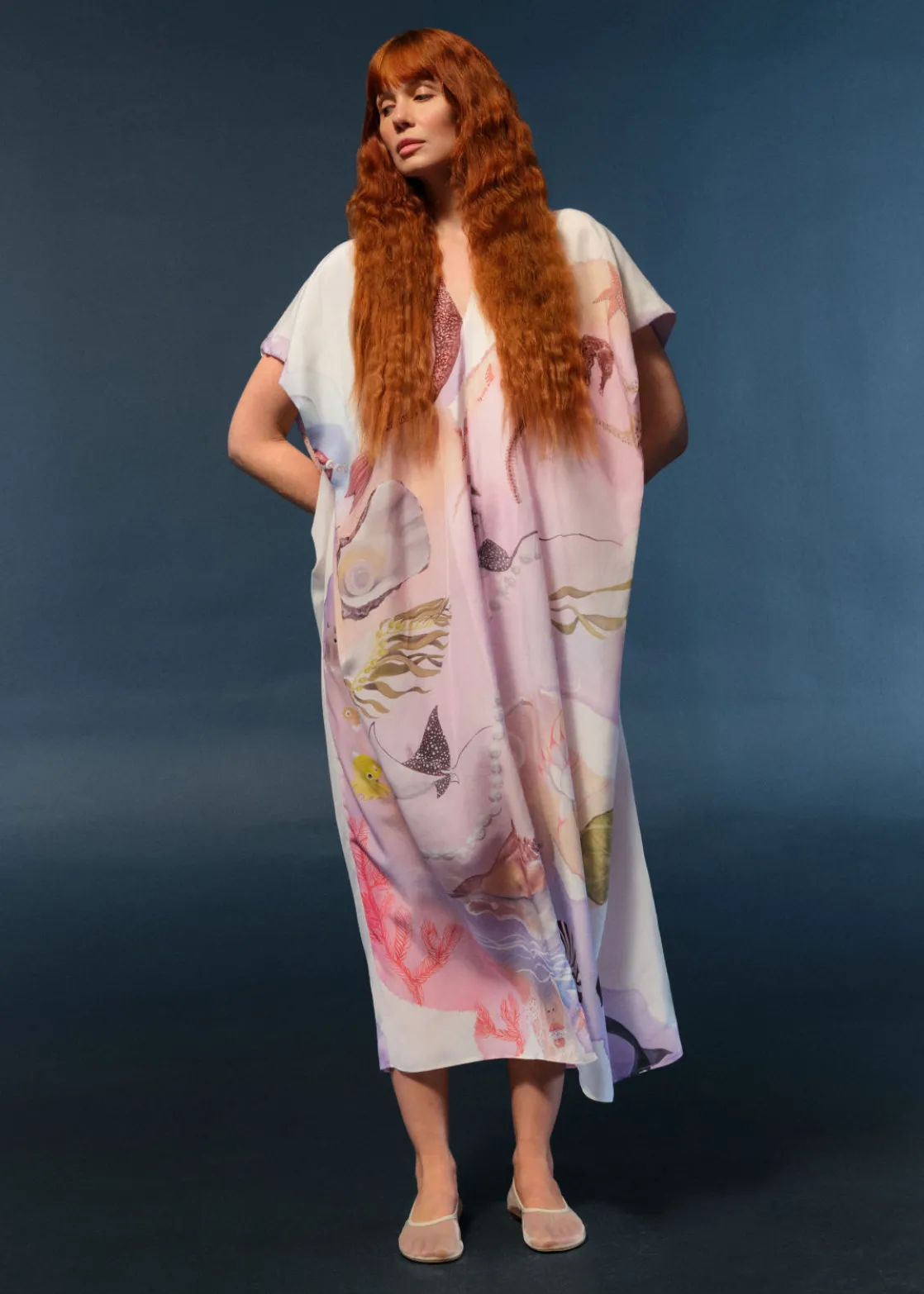 Printed Relaxed Midi Dress