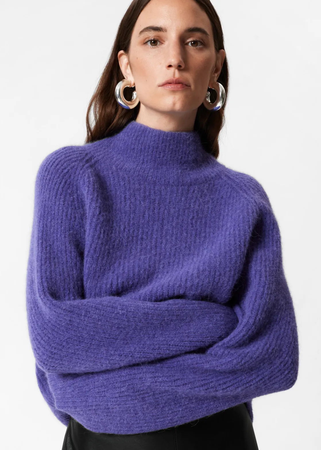 Knitted Mock Neck Sweater