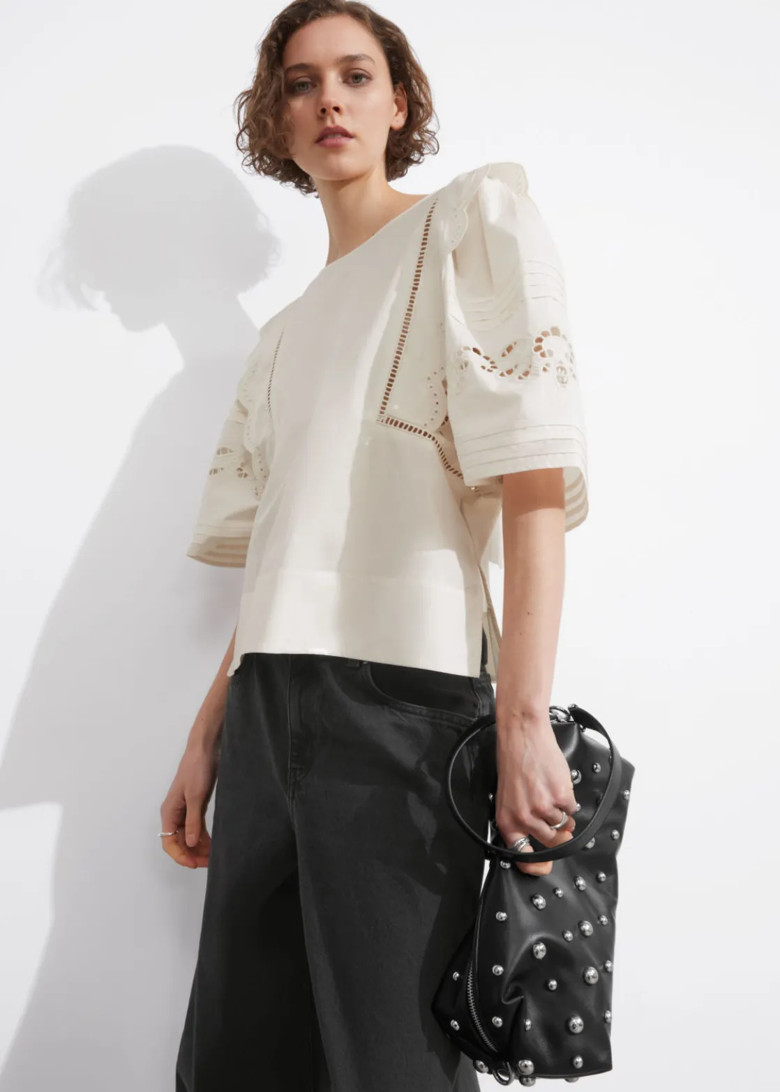 Studded Leather Clutch