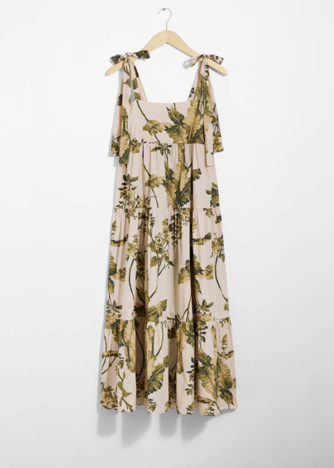 Tiered Tie-Strap Midi Dress